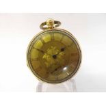 Late 19th Century mid-size open face key wind Pocket Watch, G F – London, the frosted, gilt and