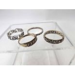 A Mixed Lot of hallmarked 9ct Gold white stone set Half Eternity Ring, Sapphire set Eternity Ring