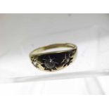 Hallmarked 9ct Gold gypsy style ring set with three Cubic Zirconia