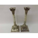 Pair of good quality WMF Silver plated Candlesticks fitted with removable nozzles over a scrolled