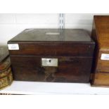 A 19th Century Rosewood Vanity Box, with vacant of mother-of-pearl nameplate and escutcheon,