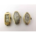 Mixed lot comprising three various first half of 20th Century Ladies 9ct Gold Dress Watches