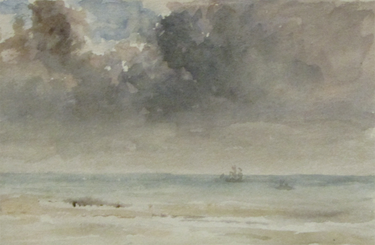 THOMAS CHURCHYARD (1798-1865, BRITISH) 
Study of Cloud and Sea, with a Sailing Vessel
watercolour