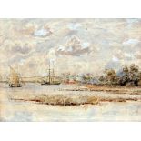 THOMAS CHURCHYARD (1798-1865, BRITISH) 
“Off Kyson Point, River Deben”
watercolour
6 x 7 ½ ins