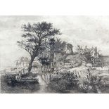 JOHN CROME (1768-1821, BRITISH) 
“Back of the New Mills”
black and white etching
8 ½ x 11 ½ ins