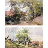 THOMAS CHURCHYARD (1798-1865, BRITISH) 
Landscapes
two watercolours
2 ½ x 4 ins and 2 ¾ x 5