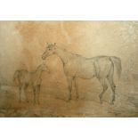 EDWIN COOPER (1785-1833, BRITISH) 
Mare and Foal
pencil drawing, signed and dated 1830 lower right