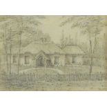 EDWARD FITZGERALD (19TH CENTURY, BRITISH) 
“Edward Fitzgerald’s Cottage”
pencil drawing
3 x 4 ins