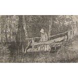JOSEPH STANNARD (1797-1830, BRITISH) 
“The Fishermen”
black and white etching
2 ½ x 4 ¼ ins,
