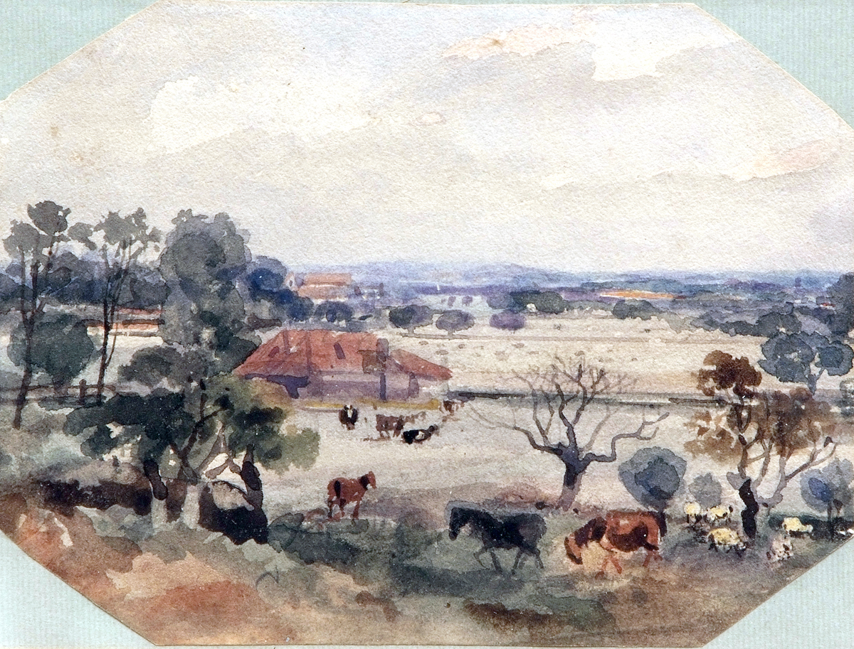 THOMAS CHURCHYARD (1798-1865, BRITISH) 
Horses in a Landscape
watercolour
6 ½ x 8 ¼ ins