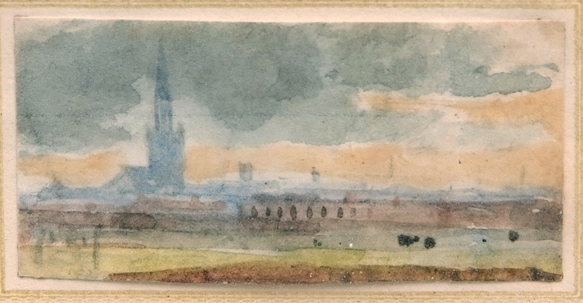 THOMAS CHURCHYARD (1798-1865, BRITISH) 
Prospect of Harwich, possibly
watercolour
1 ¼ x 2 ins