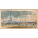 THOMAS CHURCHYARD (1798-1865, BRITISH) 
Prospect of Harwich, possibly
watercolour
1 ¼ x 2 ins