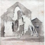 ROBERT DIXON (1780-1815, BRITISH) 
“Beeston Priory”
pencil and wash
7 x 7 ins