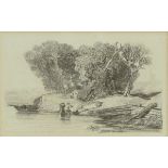 JOHN SELL COTMAN (1782-1842, BRITISH) 
“Postwick Grove, Norfolk”
soft ground etching
6 x 9 ins