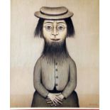 *LAURENCE STEPHEN LOWRY, RA (1887-1976, BRITISH) Woman With Beard  coloured print, guild blind stamp