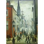 *AFTER LAURENCE STEPHEN LOWRY, RA (1887-1976, BRITISH) An Organ Grinder  coloured print, published