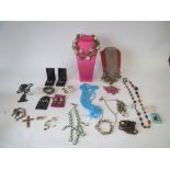 Qty of mixed costume jewellery  well used and worn