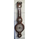 Regency rosewood banjo barometer for restoration H98cm Needs restoration