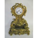 French ormolu mantel clock by Leroy Paris H38 Condition: fair .