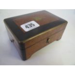 Miniature French burr walnut and ebony music box 1890s Condition: In fair .