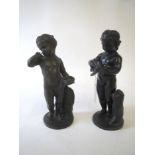 Pair bronze figures of cherubs H22 Condition: In fair .