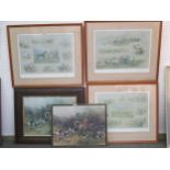 After A. Bright, colour prints, set of 3, "Grand National 1910, 1911 & 1912" each signed in pencil