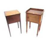 Two George IV mahogany bedside cupboards Prov: From the estate of a local deceased Gentleman of