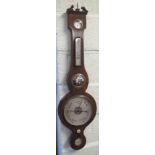 Regency rosewood banjo barometer for restoration H98cm Condition: Needs restoration