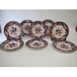 8 Chamberlains Worcester dinner plates 25 cm Dia. Condition: all sound, gilding & surfaces worn