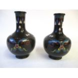 Pair Chinese cloisonné vases 17 cm H Condition: fair . some marks