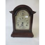 Mahogany mantel clock with metal dial and chime 37x27 Condition: In fair . , scratches and marks