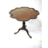 George II mahogany piecrust tripod table with birdcage action 70cm H Prov: From the estate of a