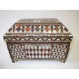 Turkish mother of pearl and tortoiseshell inlay trinket box, 18cmH, 32cmL Condition: In fair . ,