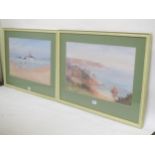 After Gerald Palmer and Diana Bower, colour prints, a matched pair "Coastal Seascape" 34x50,