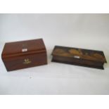 Victorian walnut writing slope and mahogany box 17x30 and 14x40 Condition: In fair . , some marks