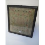 Victorian sampler by Margaret Mackrill aged eight years "The Lord's Parayer", 36x33, framed and