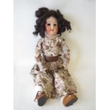 Bisque German doll with dress and shoes 62 cm L Condition: scratch marks