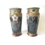 Pair Royal Doulton vases sgd. EB 31 cm H Condition: Both Good .