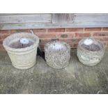 Three weathered plant pots Condition: weathered