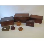 Victorian rosewood writing slope, and other various boxes Condition: fairly good for age and use,