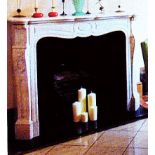 Fine quality white veined marble box fireplace surround with moulded pallisters. Dismantled. The