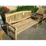 Cotswold Teak garden bench oval back 5'. Condition: fair to good .