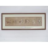 After Li Lin reproduction colour print "polo players, Ming Dynasty" 17cmHx73cm; Two Chinese