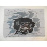 Ceri Richards "Abstract with lines", coloured lithograph, ltd ed. no. 46/50, signed and dated '59 in