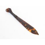 Tortoiseshell novelty desktop letter opener with claw and ball handle 26cm long