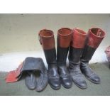 Three pairs of hunting boots