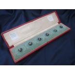 Rare set of six Derbyshire Bluejohn buttons