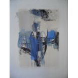 After Trevor Bell (born 1930) "Abstract" in tones of blue, grey and black, lithograph, ltd ed. no.