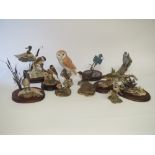 Beswick model of an owl (1046) and a quantity of Border Fine Arts bird ornaments