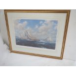 After J.S. Dews, Limited Edition colour print "Yachts Racing" signed in pencil on mount, Chelsea